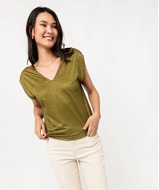 GEMO Tee-shirt pailleté sans manches femme Vert