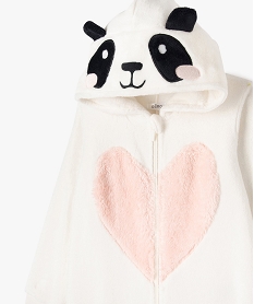 combinaison pyjama a capuche motif panda fille beige pyjamasF457701_2