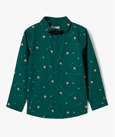 GEMO Chemise de Noël manches longues avec nœud papillon vert standard