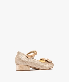 ballerines fille a petit talon suede avec dessus paillete et noeud fantaisie goldF458601_4