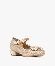 ballerines fille a paillettes avec noeud et petit talon suedes goldF458701_2