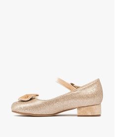 ballerines fille a paillettes avec noeud et petit talon suedes goldF458701_3