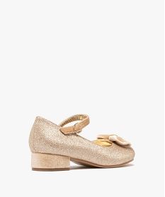 ballerines fille a paillettes avec noeud et petit talon suedes goldF458701_4