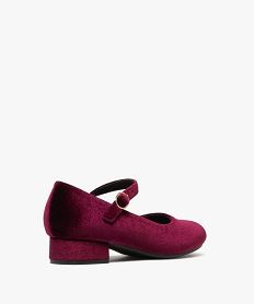 ballerines fille en suedine a talon carre et bride a boucle violet standardF458901_4