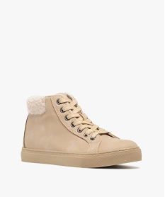 baskets femme mid-cut unies avec col fourre et a zip beige standard baskets et tennisF459201_2