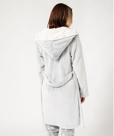 robe de chambre en maille douillette femme gris pyjamas ensembles vestesF460001_3