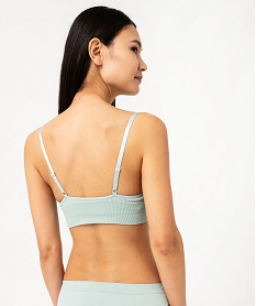 brassiere push-up en maille cotelee a fines bretelles vert soutien gorge avec armaturesF460301_2