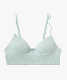 brassiere push-up en maille cotelee a fines bretelles vert soutien gorge avec armaturesF460301_4