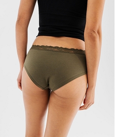 shorty en coton stretch avec ceinture dentelle femme (lot de 2) vert shortiesF460601_2