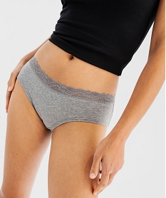 shorty en coton stretch avec ceinture dentelle femme (lot de 2) vert shortiesF460601_3