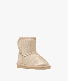 boots fourrees bebe fille a paillettes avec fermeture scratch multicolore bottes et chaussures montantesF461601_2