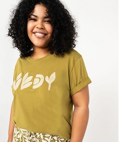 tee-shirt a manches courtes avec motif brode femme grande taille vertF462601_2