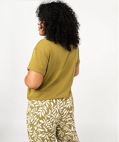 tee-shirt a manches courtes avec motif brode femme grande taille vertF462601_3