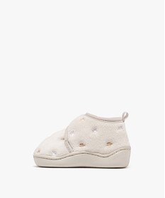 chaussons bottillons en velours avec motifs brodes bebe gris standardF465201_3