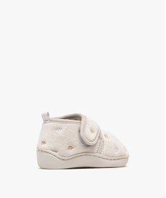 chaussons bottillons en velours avec motifs brodes bebe gris standardF465201_4