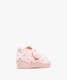 chaussons bottillons en velours avec motifs coeurs brodes bebe fille rose standardF465301_4
