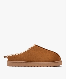 GEMO Chaussons mules avec doublure peluche femme Brun
