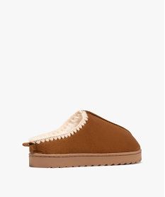 chaussons mules avec doublure peluche femme brunF465501_4