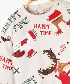sweat en molleton doux imprime noel bebe garcon blanc standard sweatsF466201_2