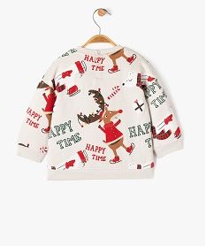 sweat en molleton doux imprime noel bebe garcon blanc standard sweatsF466201_3