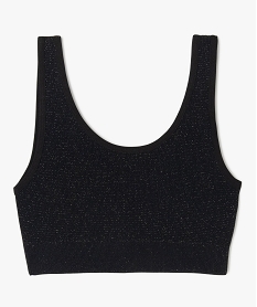 brassiere en maille cotelee a paillettes fille noir sous-vetementsF466501_1