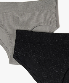 culottes en maille cotelee a paillettes fille (lot de 2) gris sous-vetementsF466801_2