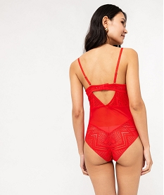 body avec bonnets push-up en dentelle graphique femme rougeF467101_3