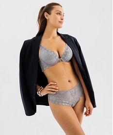 GEMO Soutien-gorge à armatures forme push-up en dentelle Gris