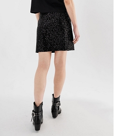 jupe courte en velours avec sequins brodes femme noirF468701_3