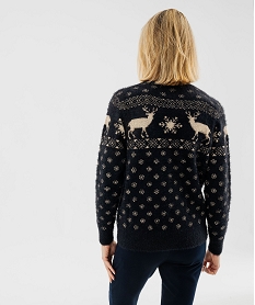 pull de noel paillete en maille poilue femme noir pullsF469201_3