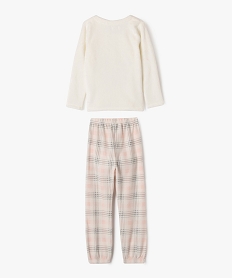 pyjama 2 pieces en maille peluche douillette fille beigeF469901_4