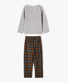 pyjama en velours 2 pieces a carreaux et motif garcon grisF470001_4