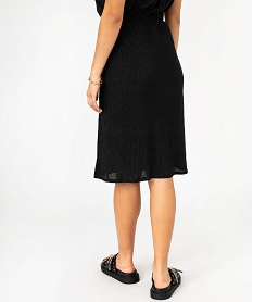 jupe droite en maille froissee longueur midi femme noir jupesF476901_3