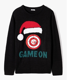 GEMO Pull de Noël à motif jouable garçon noir vif