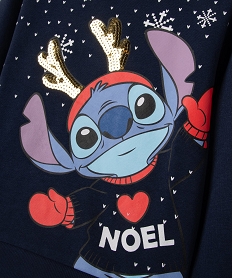 sweat de noel imprime stitch fille - disney bleu sweatsF478201_2