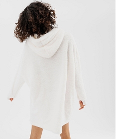 cape hoodie et coussin 2-en-1 en maille peluche femme blanc nuisettes chemises de nuitF479701_3