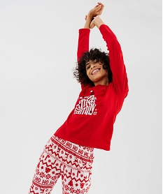 GEMO Pyjama de Noël en polaire imprimée femme Rouge