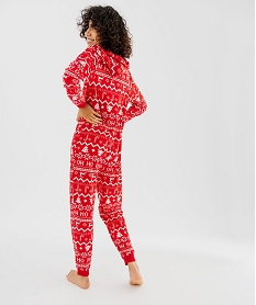 combinaison pyjama de noel en velours a capuche femme rouge pyjamas ensembles vestesF480101_3