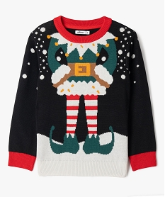 GEMO Pull de Noël imprimé garçon Noir