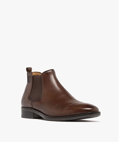 boots homme chelsea dessus en cuir - pierre cardin diffusion marron chineF480501_2