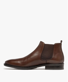 boots homme chelsea dessus en cuir - pierre cardin diffusion marron chineF480501_3