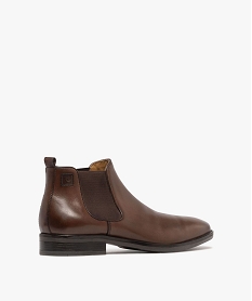 boots homme chelsea dessus en cuir - pierre cardin diffusion marron chineF480501_4