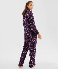 pyjama 2 pieces en satin femme violet pyjamas ensembles vestesF481801_3