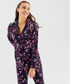 pyjama 2 pieces en satin femme violet pyjamas ensembles vestesF481801_4
