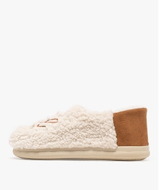 chaussons enveloppants en sherpa avec broderie scintillante femme beigeF484201_3