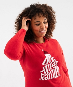pyjama de noel en polaire imprimee femme grande taille rouge pyjamas ensembles vestesF484901_2