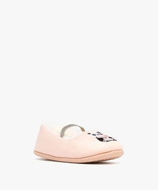 chaussons fille ballerines avec dessus en velours imprime panda et bride pailletee multicoloreF485001_2