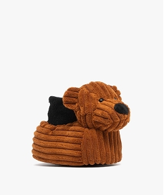 chaussons garcon en volume ours en velours cotele avec col chaussette marron chineF485101_2