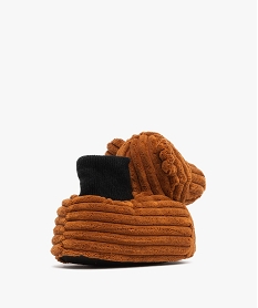 chaussons garcon en volume ours en velours cotele avec col chaussette marron chineF485101_4