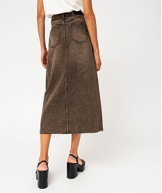 jupe en jean longue fendue femme brun jupes en jeanF485201_3